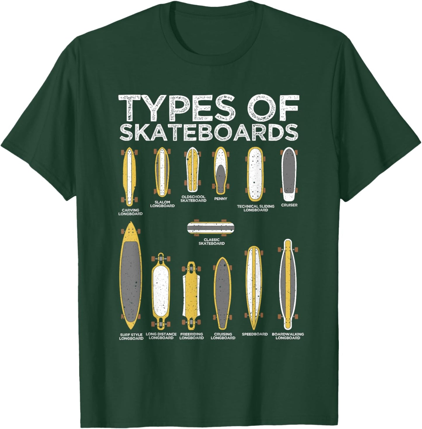 Cool Skateboard Art Women Skateboarder Skateboarding T-Shirt - T-Shirt | Forest
