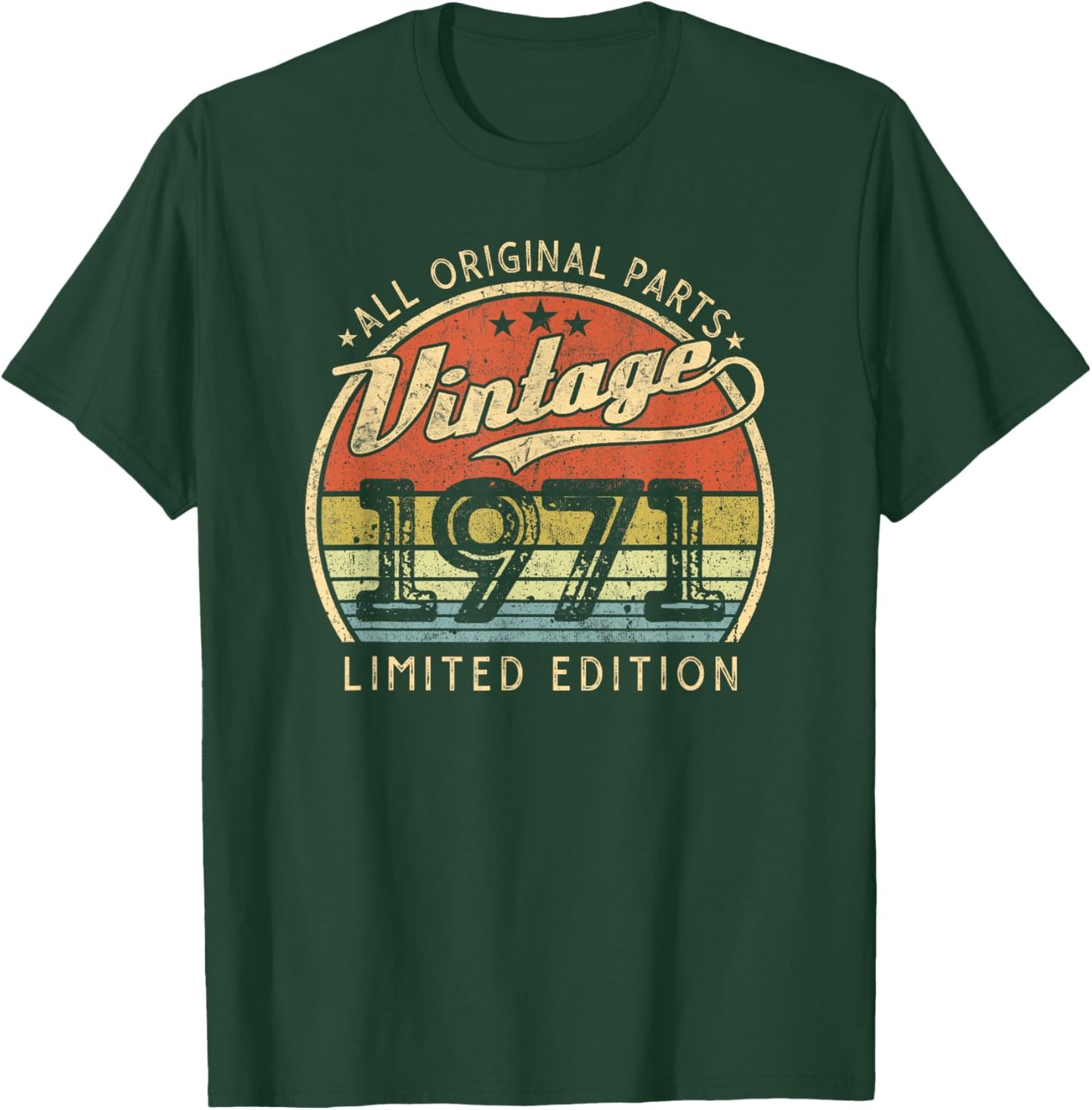 Vintage 1971 Limited Edition Retro Born in 1971 Herren Damen T-Shirt - T-Shirt | Forest