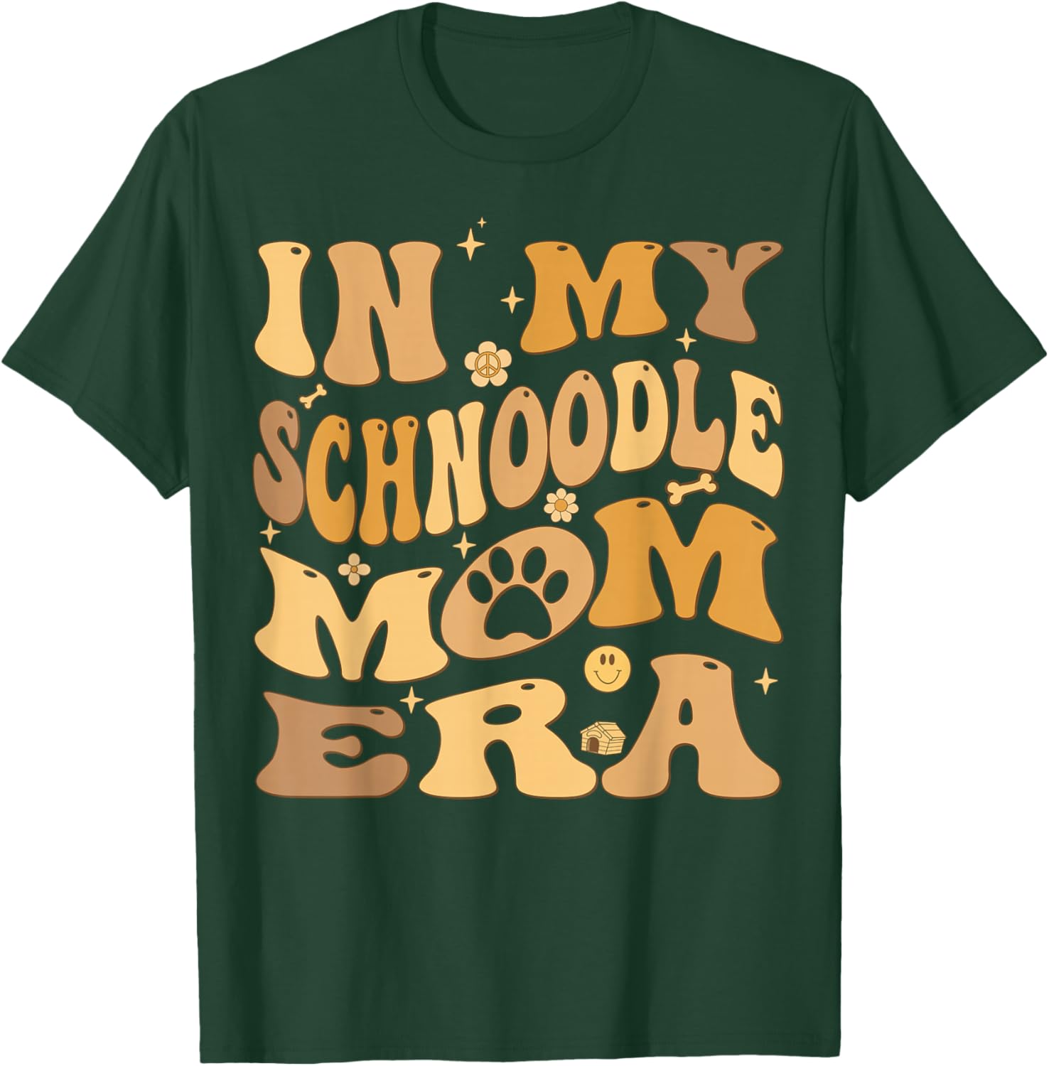 In My Schnoodle Mom Era Groovy Schnoodle Dog T-Shirt - T-Shirt | Forest