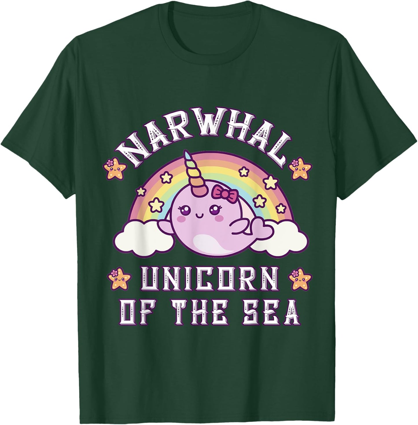Unicorn Squad Narwhal T shirt Girls Kids Rainbow Unicorns T-Shirt - T-Shirt | Forest