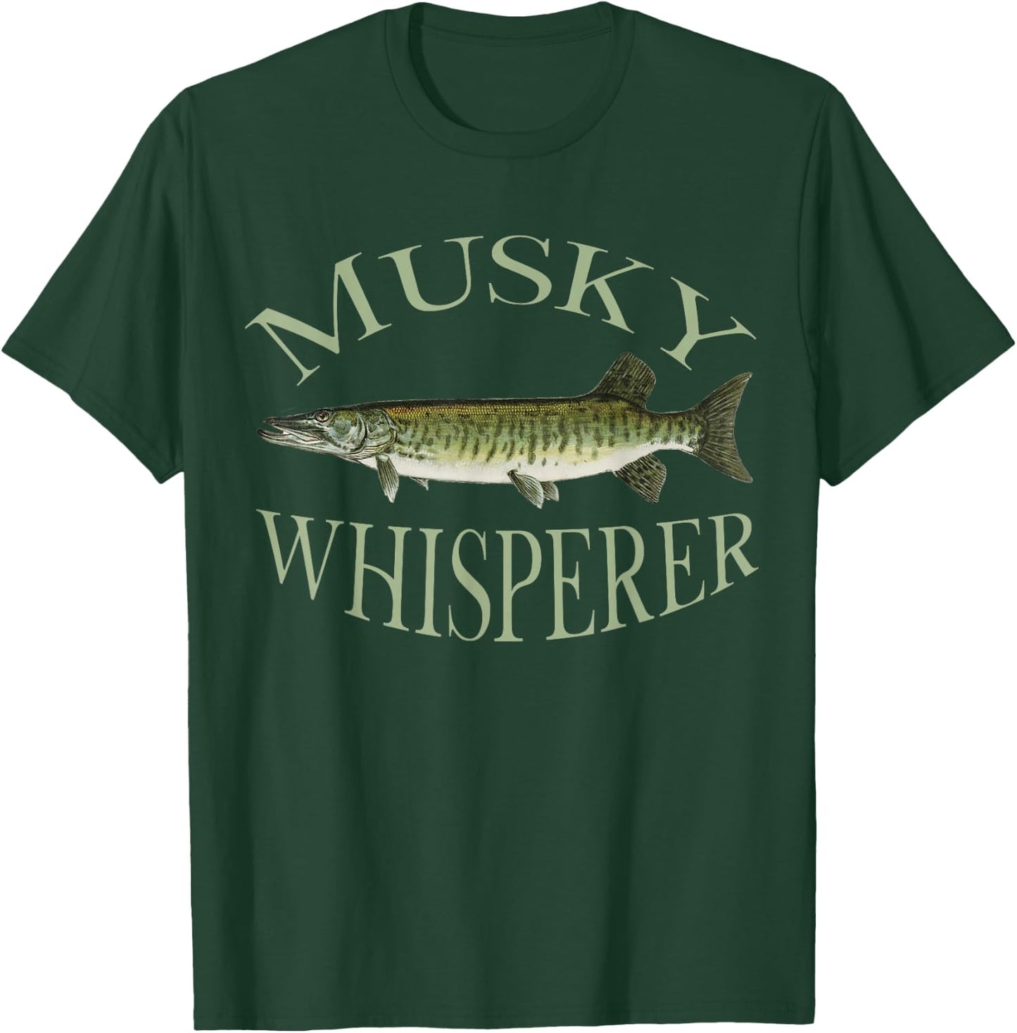 Musky Muskellunge Fish Illustration Art Fishing Angler Gear T-Shirt - T-Shirt | Forest