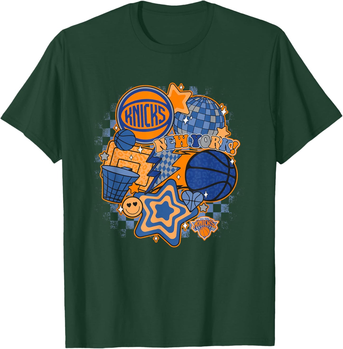 NBA New York Knicks Psychedelic Basketball Collage T-Shirt - T-Shirt | Forest