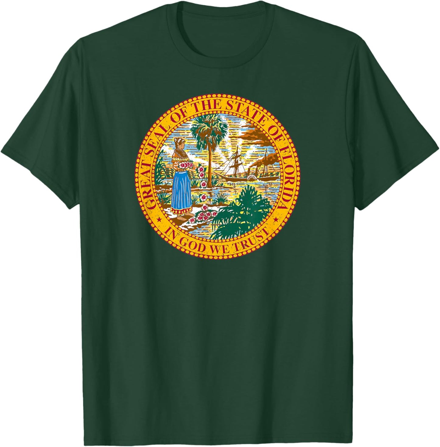 Florida State Seal Flag T-Shirt - T-Shirt | Forest