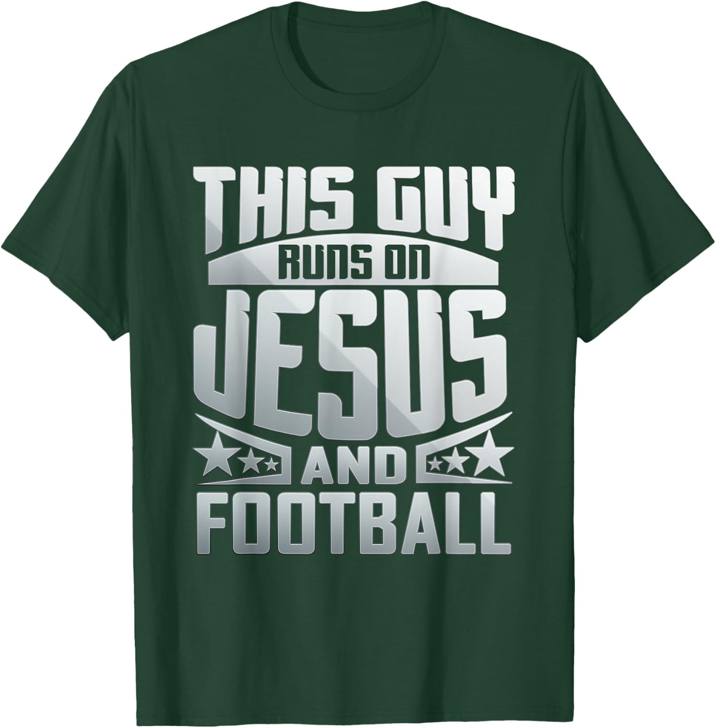 This Guy Runs On Jesus And Football T-Shirt - T-Shirt | Forest