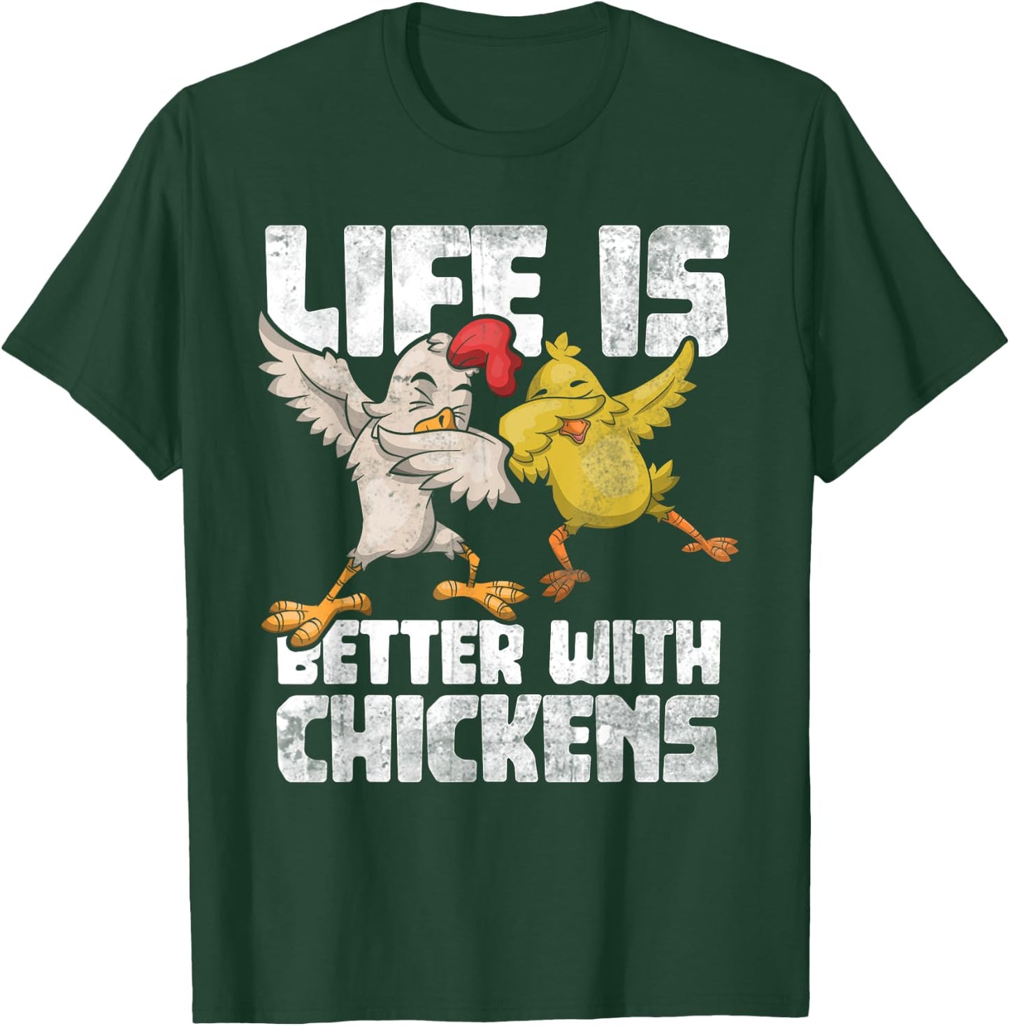Funny Animal Farmer Kids Dabbing Rooster Dab Hen Chicken T-Shirt - T-Shirt | Forest