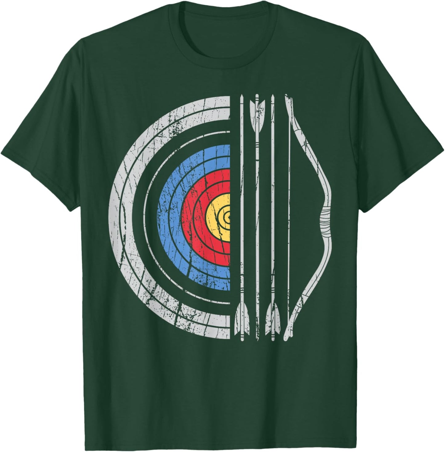 Archery Target Bow and Arrow Archer Retro Vintage Men Women Small T-Shirt - T-Shirt | Forest