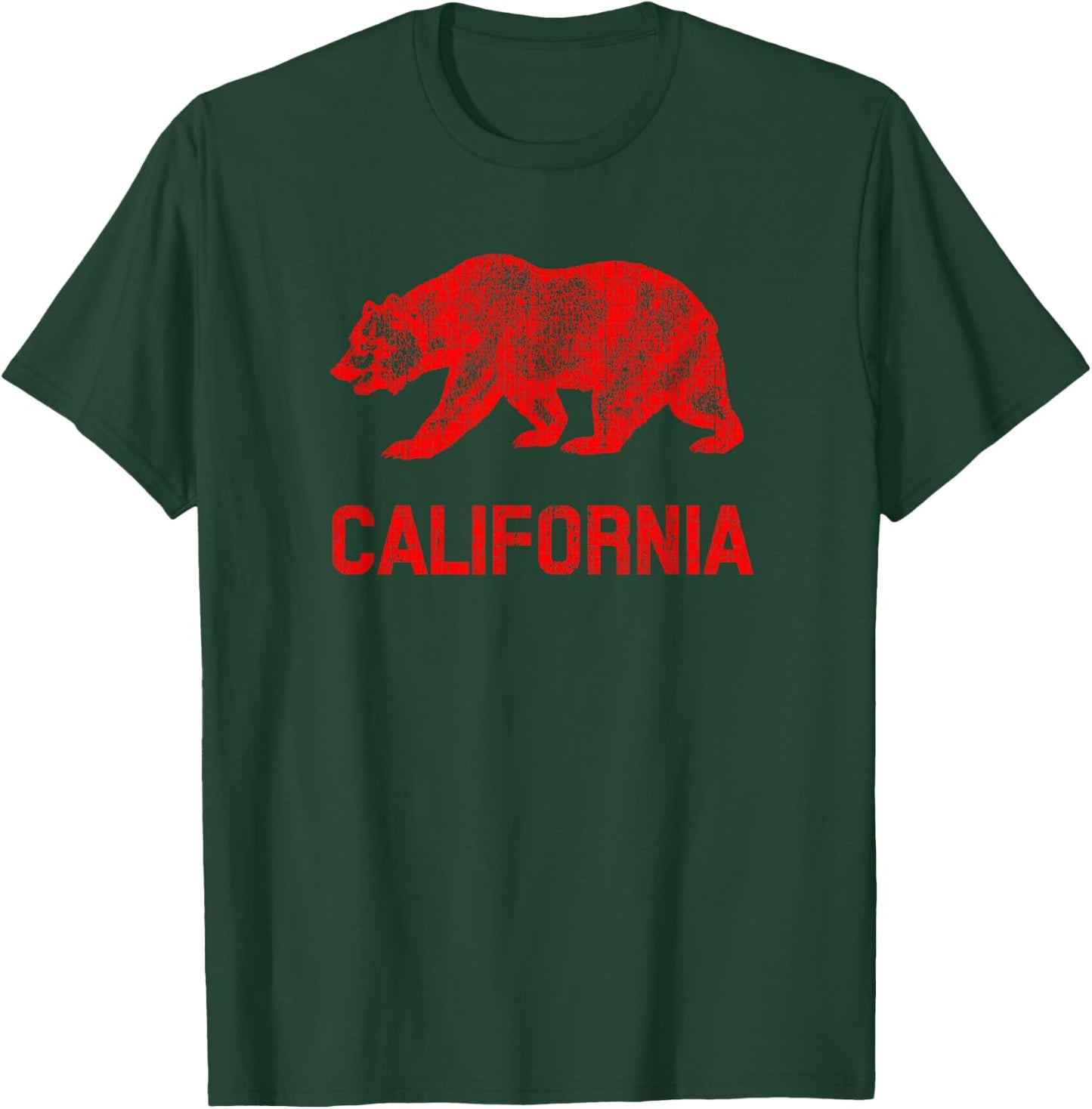 California Republic Flag Distressed Bear T-Shirt - T-Shirt | Forest
