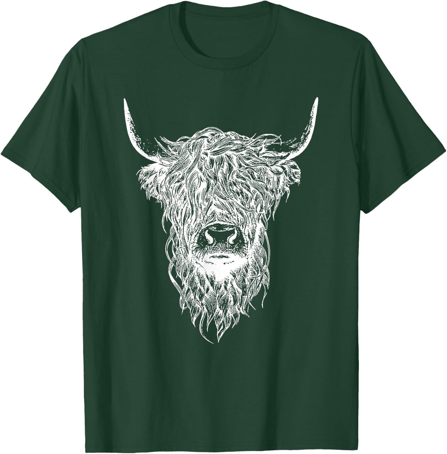 Scottish Highland Cattle Kyloe Domestic Cattle Animals Cow Motif T-Shirt - T-Shirt | Forest