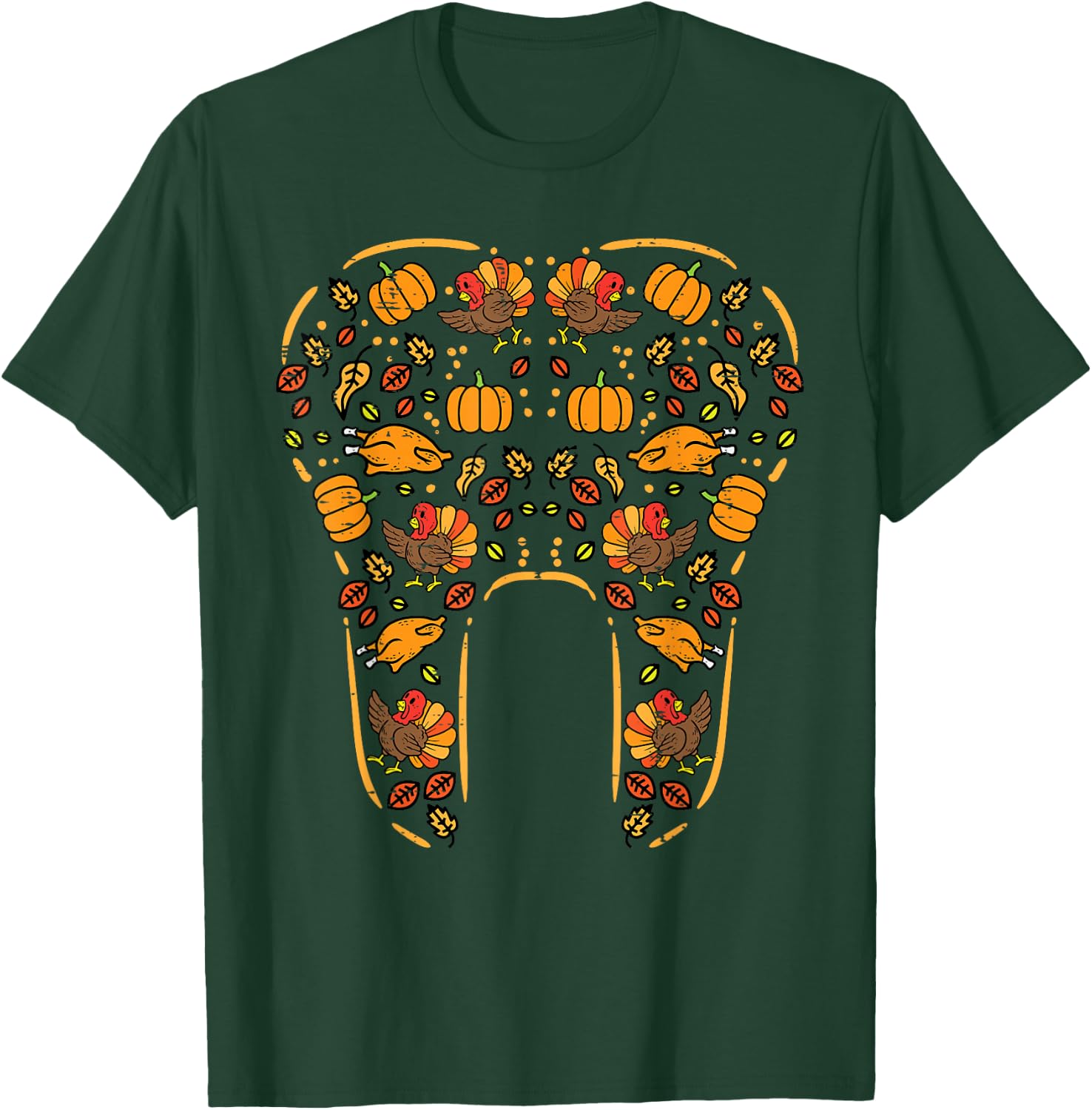 Thanksgiving Tooth Cute Fall Teeth Dental Dentist Women T-Shirt - T-Shirt | Forest