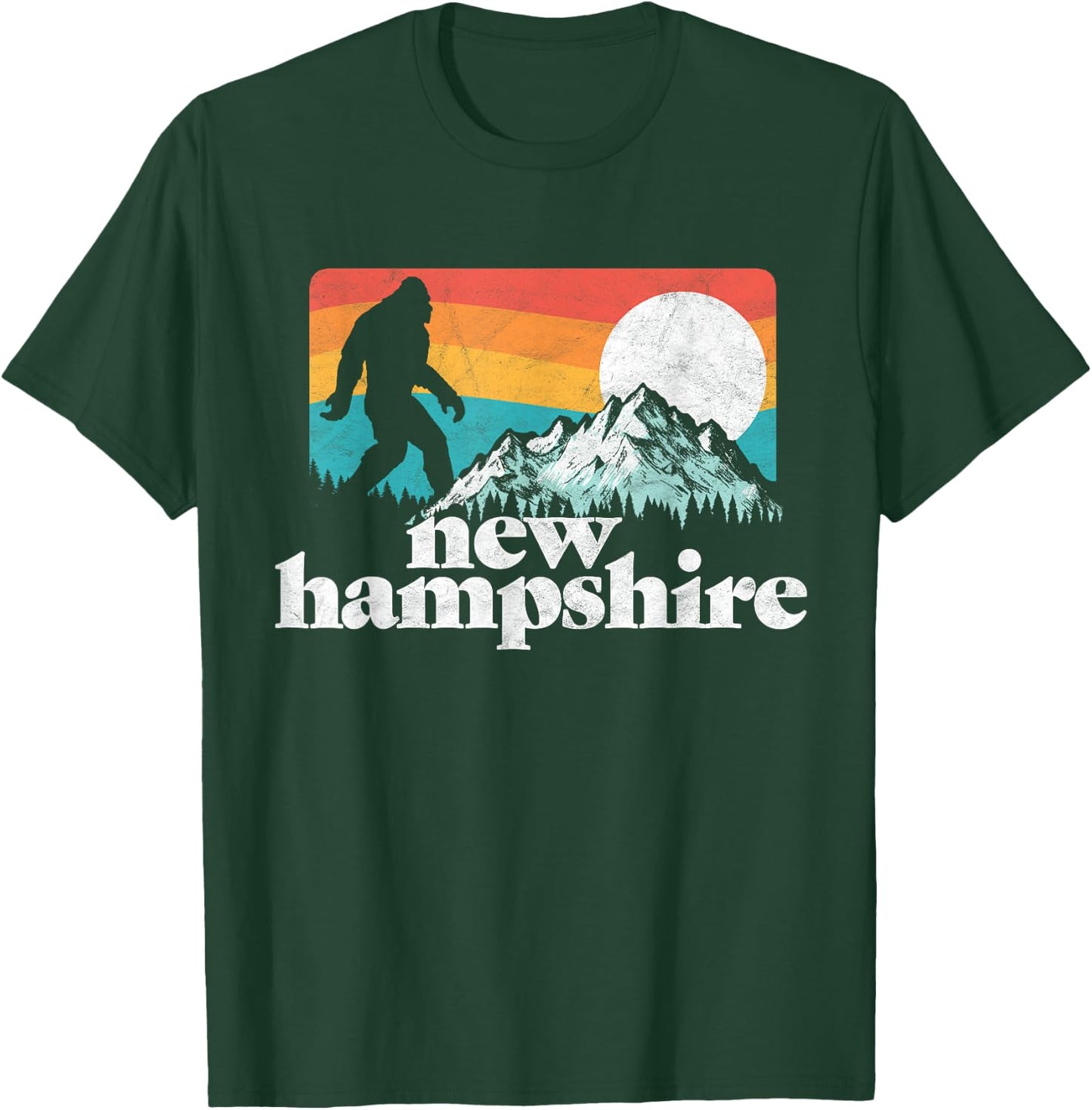 Retro New Hampshire Bigfoot Mountains T-Shirt - T-Shirt | Forest