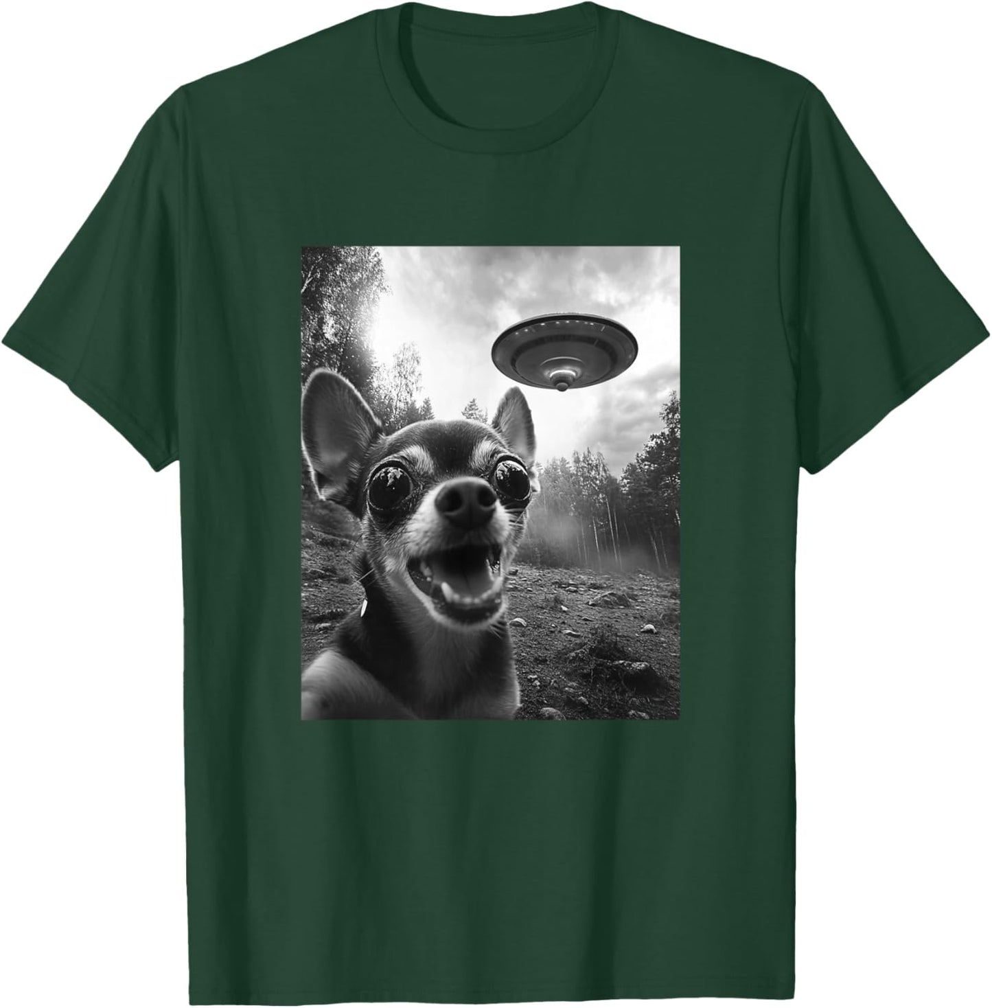 Alien UFO Funny Meme Chihuahua T-Shirt - T-Shirt | Forest