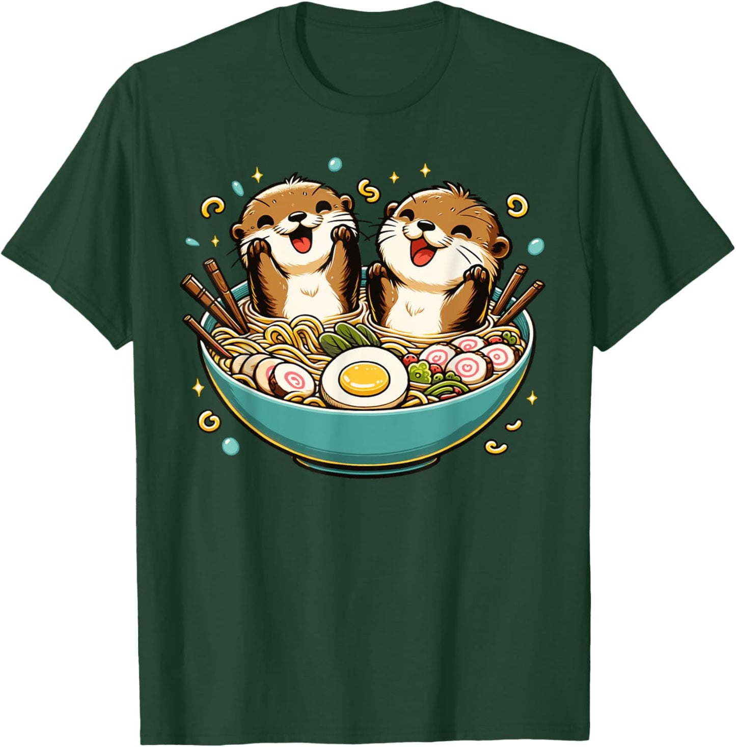 Kawaii Otter Shirt Japanese Ramen noodles soup Otter Lover T-Shirt - T-Shirt | Forest