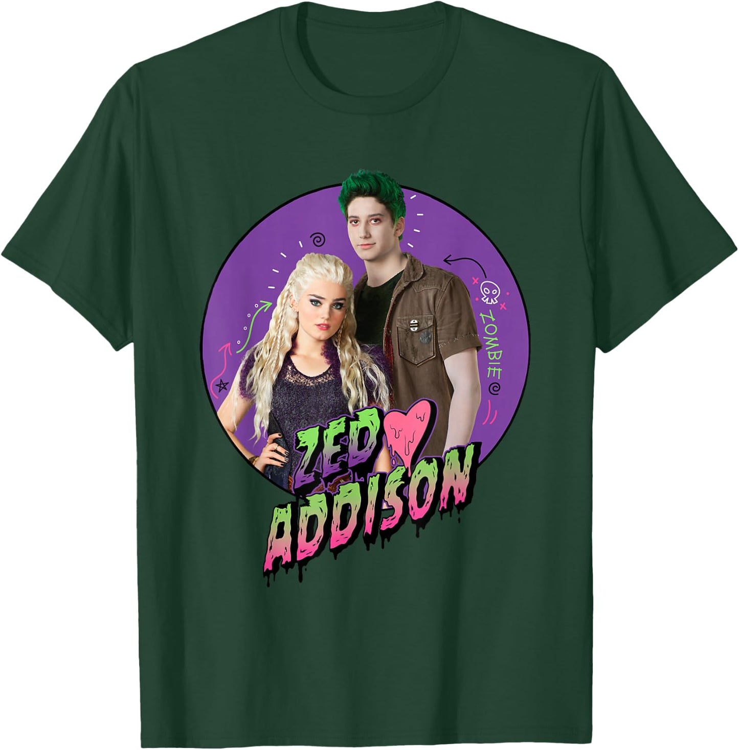 Disney Channel Zombies 2 Zed and Addison Love T-Shirt - T-Shirt | Forest