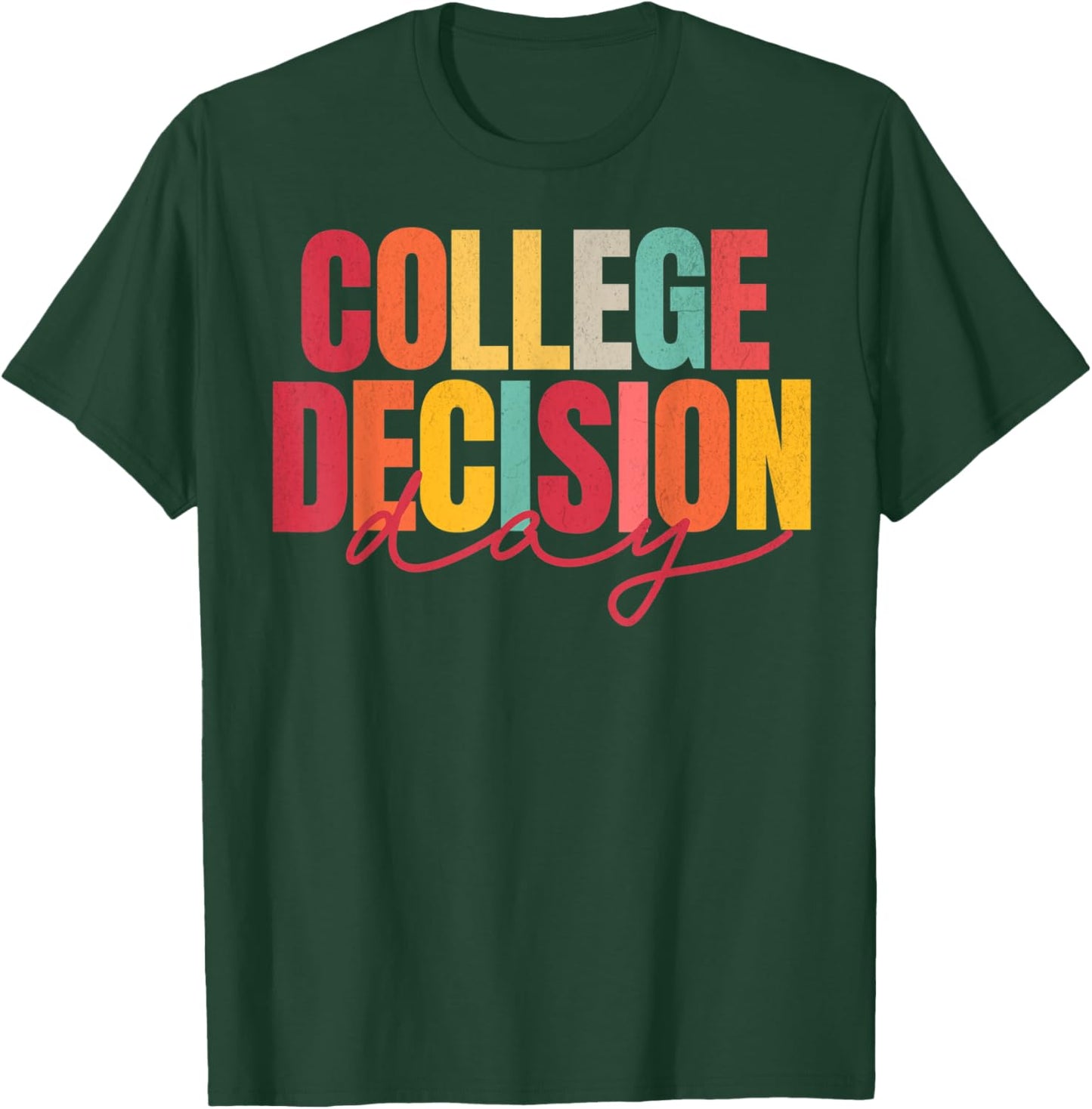 Retro College Decision Day College Reveal Party Acceptance T-Shirt - T-Shirt | Forest