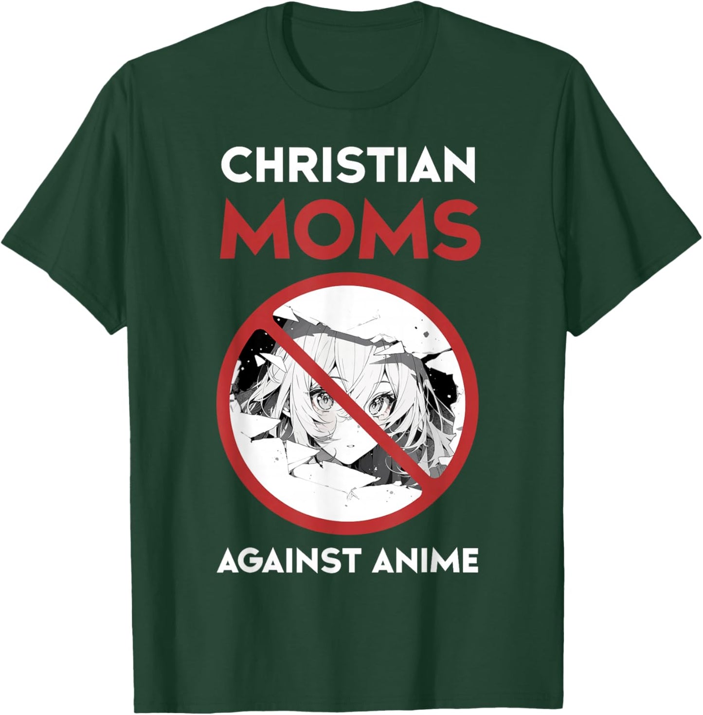 Christian Mom Against Anime Humor Funny Religious T-Shirt - T-Shirt | Forest