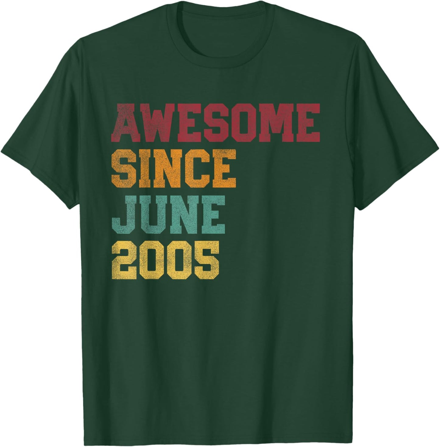 Awesome Since June 2005 21st Birthday 21 Years Old - Retro T-Shirt - T-Shirt | Forest