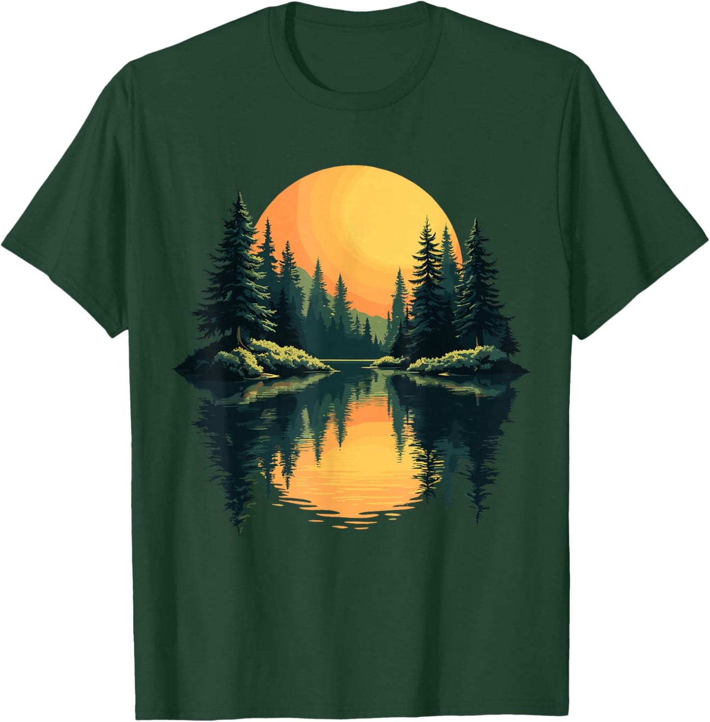 Nature Trees Reflection Forest Trees Outdoor Wildlife T-Shirt - T-Shirt | Forest