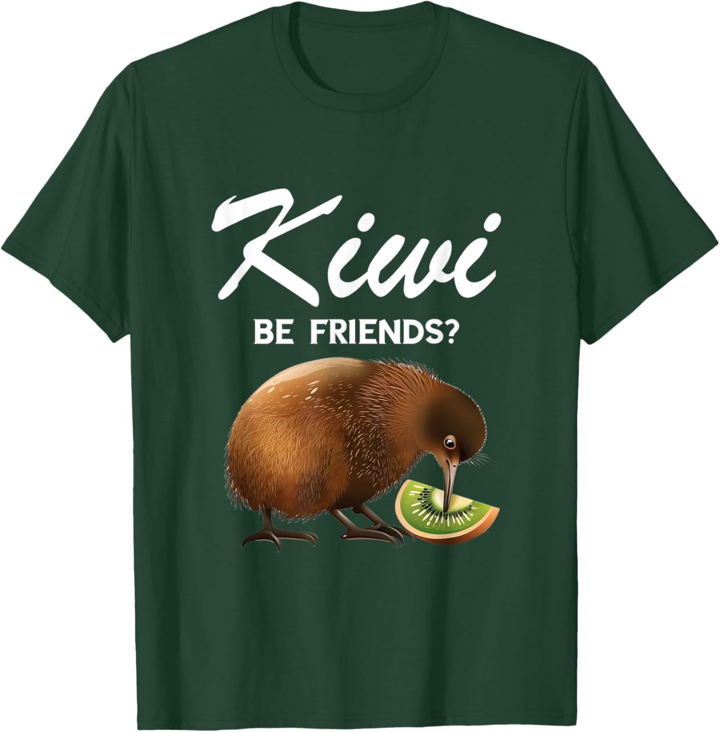 Funny Kiwi Bird Can We Be Friends Flightless New Zealand T-Shirt - T-Shirt | Forest