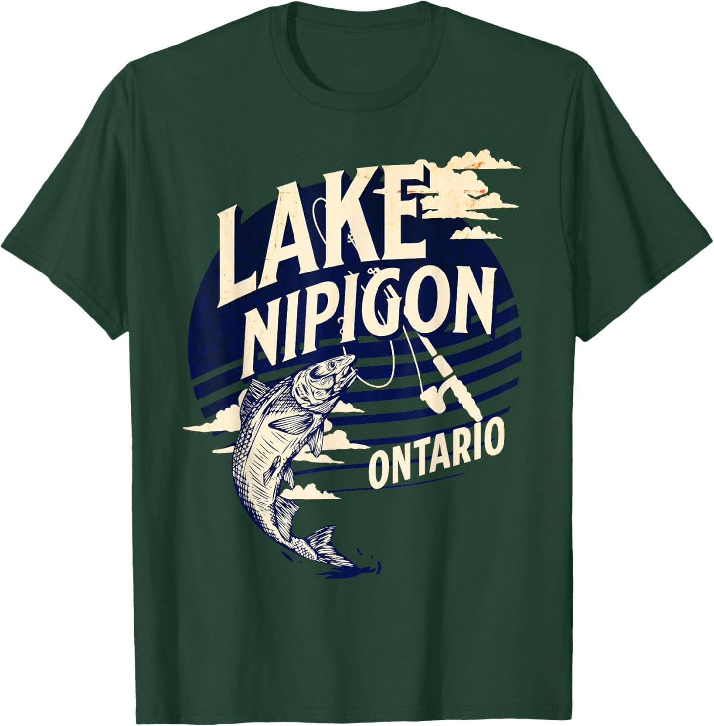 Lake Nipigon Ontario Canada Fly Fishing Trout Souvenir T-Shirt - T-Shirt | Forest