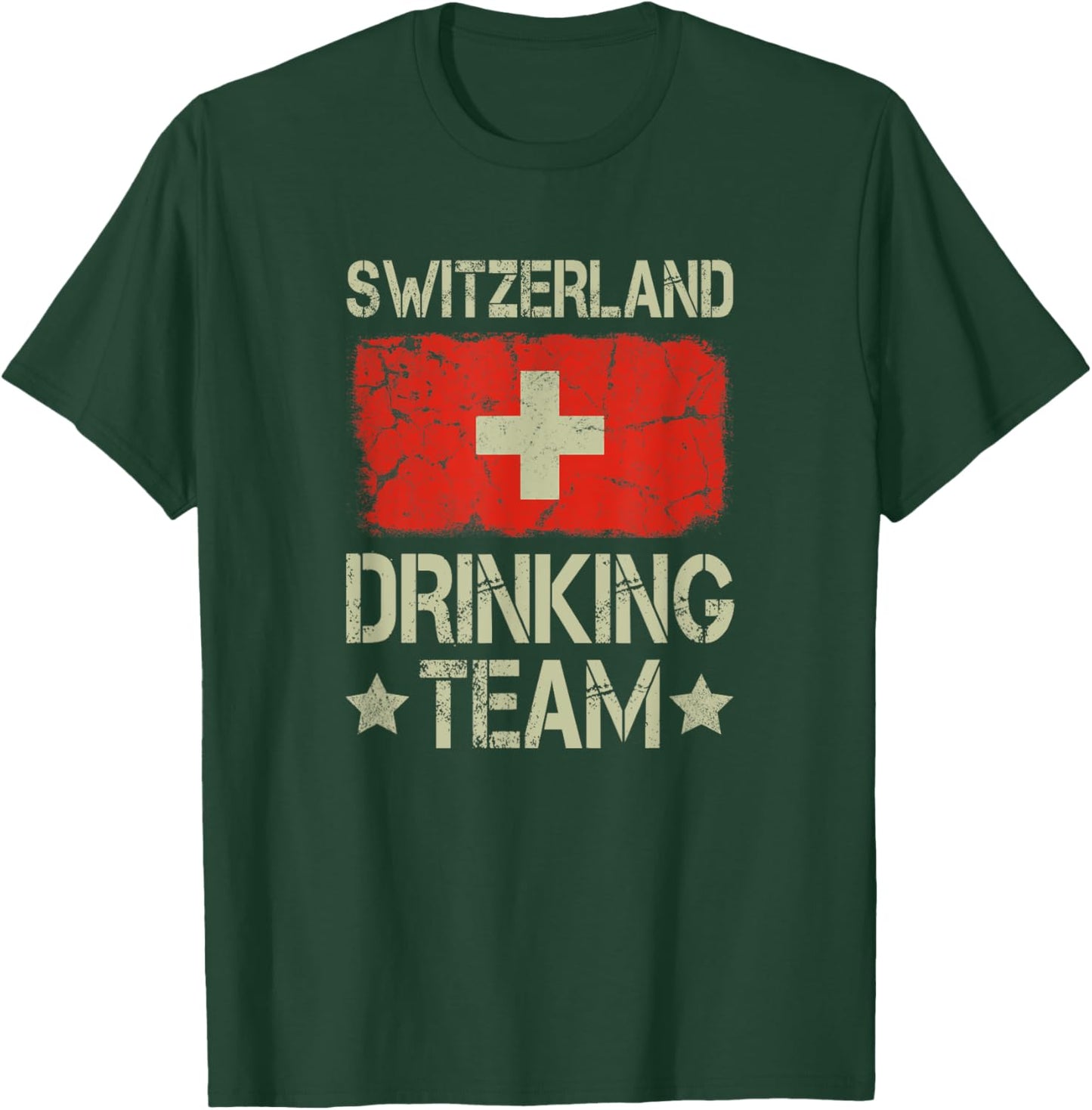 Switzerland Drinking Team Switzerland Flag Funny Drinking T-Shirt - T-Shirt | Forest
