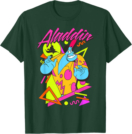 Disney Aladdin Genie 90's Style Retro Vintage Portrait T-Shirt - T-Shirt | Forest