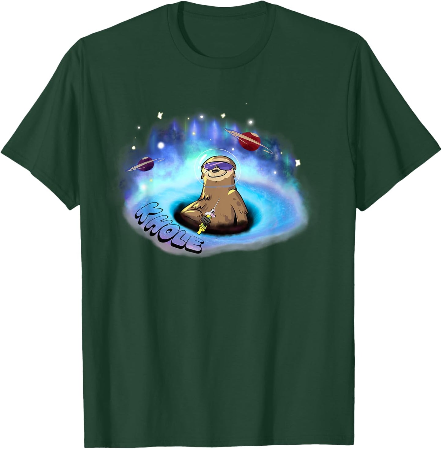 Fun Ketamine space sloth in the k hole black hole anesthesia T-Shirt - T-Shirt | Forest