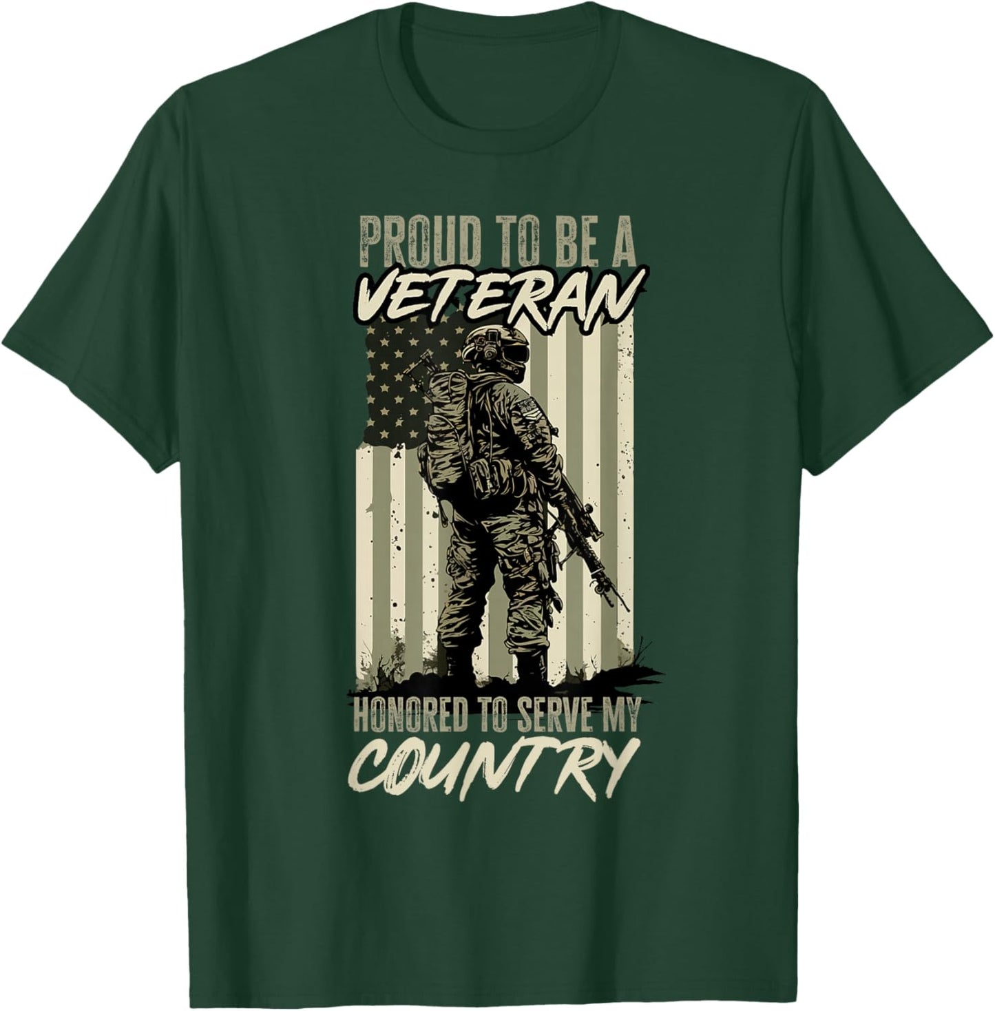 Veteran US Patriotic Proud to be a veteran T-Shirt - T-Shirt | Forest