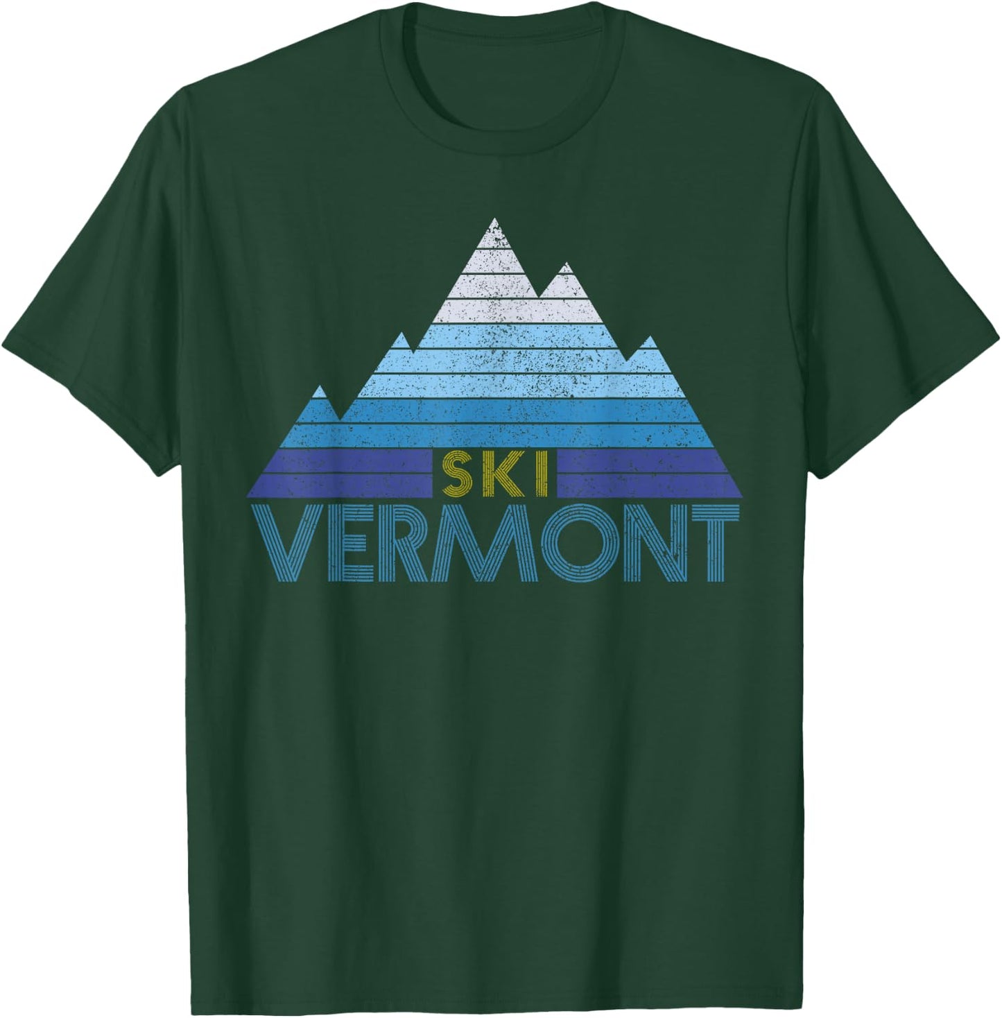 Vermont Ski Souvenir Vintage Mountain Sports Winter Sports T-Shirt - T-Shirt | Forest