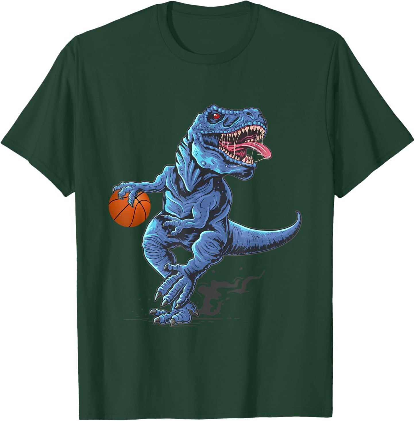 Funny Trex Dinosaur Playing Basketball Player Lover T-Shirt - T-Shirt | Forest
