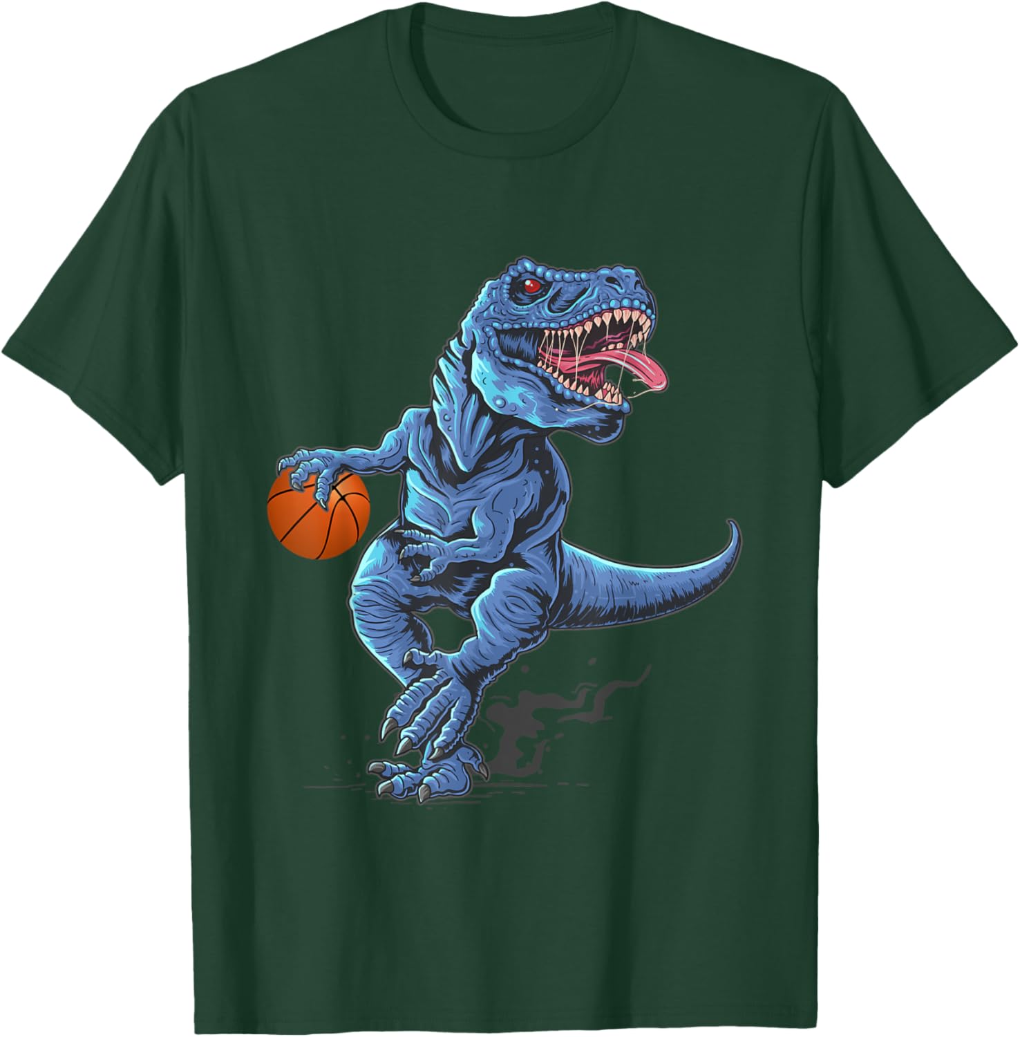 Funny Trex Dinosaur Playing Basketball Player Lover T-Shirt - T-Shirt | Forest