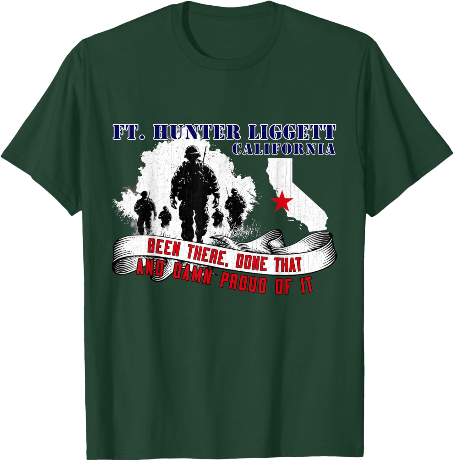 Fort Hunter Liggett California US Military Base Veterans Day T-Shirt - T-Shirt | Forest