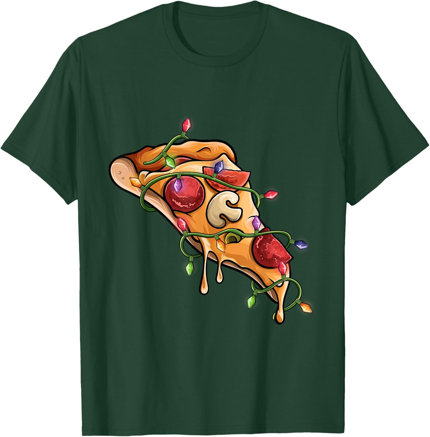 slice of pizza Christmas PJs pizza pajama men women kids T-Shirt - T-Shirt | Forest