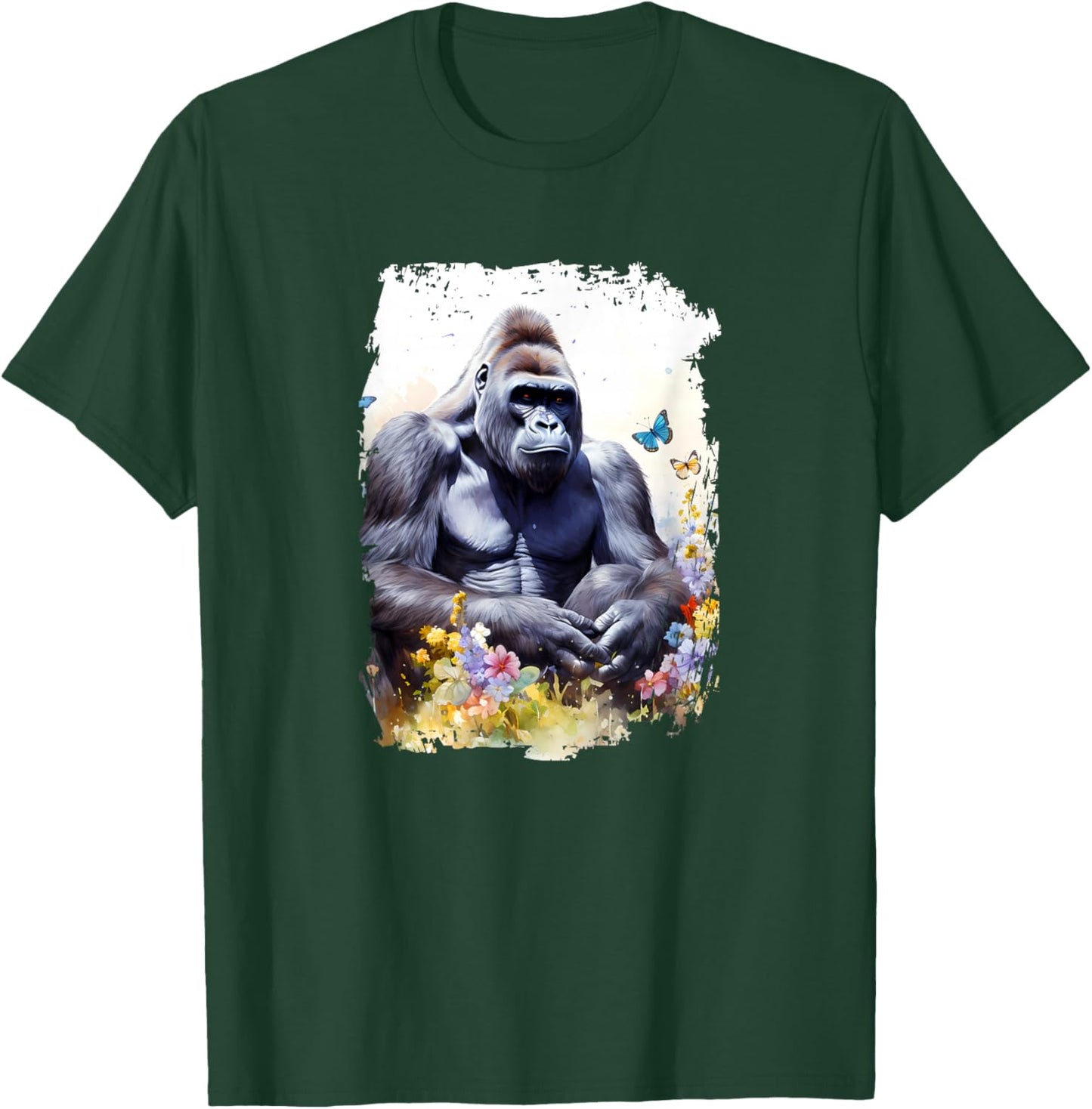 Gorilla Flower Butterfly T-Shirt - T-Shirt | Forest