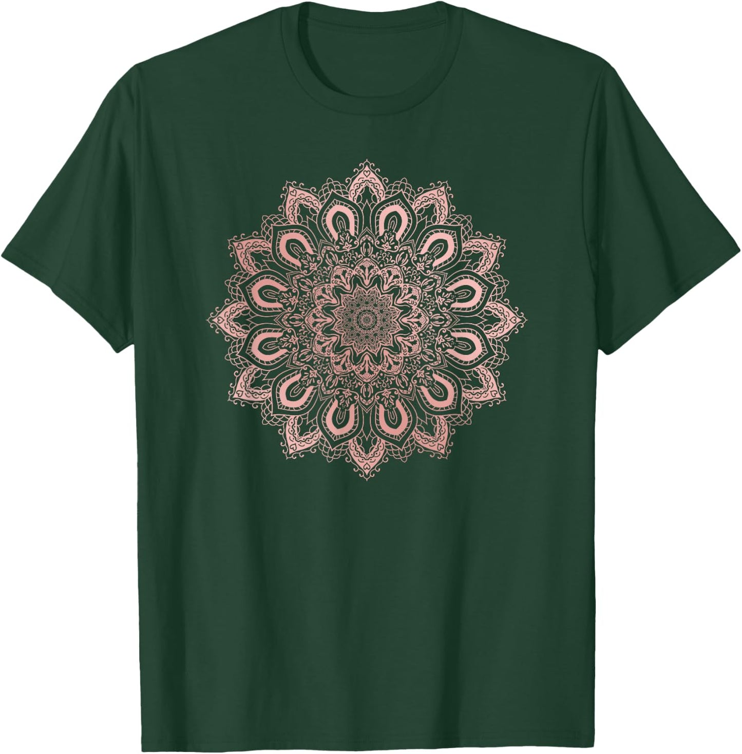 Lotus Flower Ornate Yoga Mandala T-Shirt - T-Shirt | Forest
