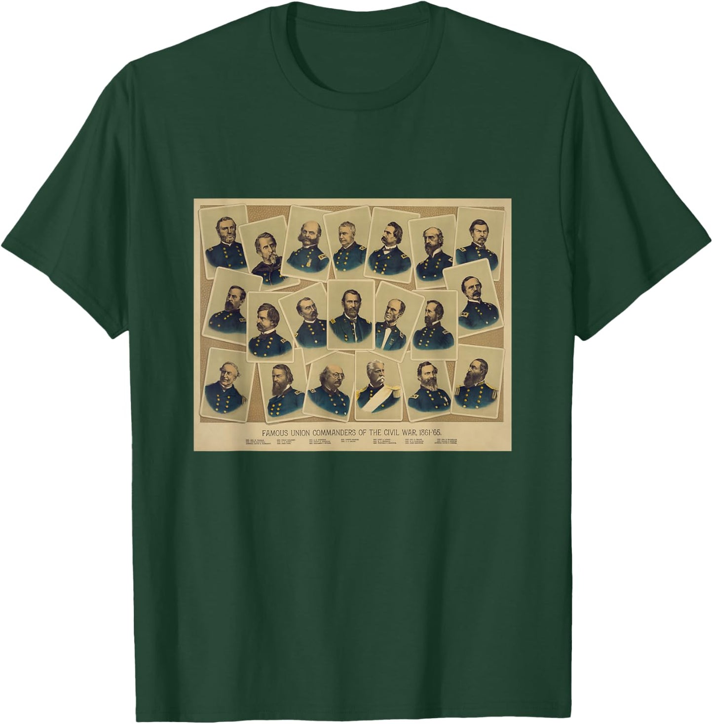Vintage Union Generals of The US Civil War (1884) T-Shirt - T-Shirt | Forest