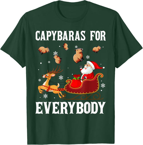 Capybaras For Everybody Christmas Santa Claus Capybara Xmas