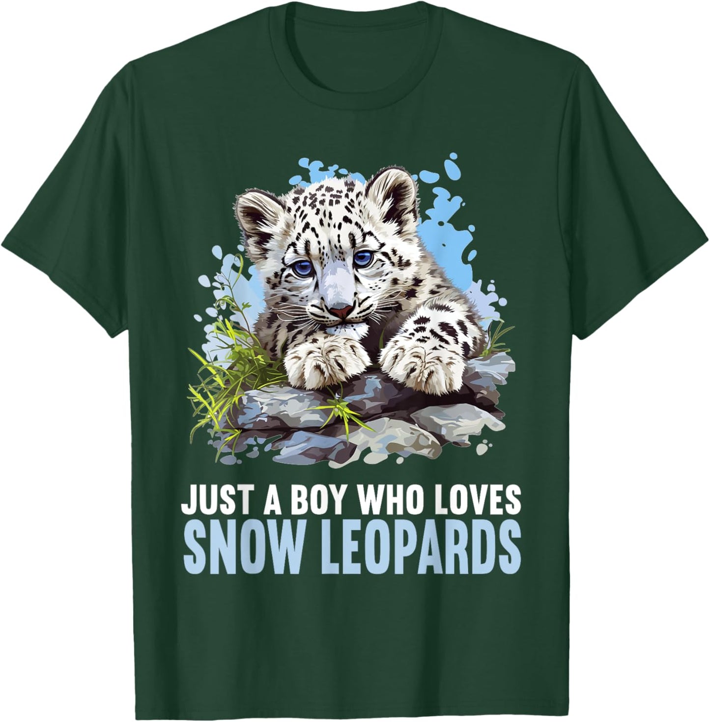 Just a Boy who loves Snow Leopards Lovers Snow Leopard T-Shirt - T-Shirt | Forest