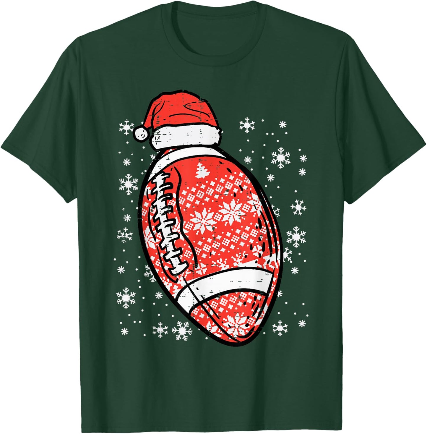 Christmas American Football Santa Xmas Sports Men Boys Kids T-Shirt - T-Shirt | Forest