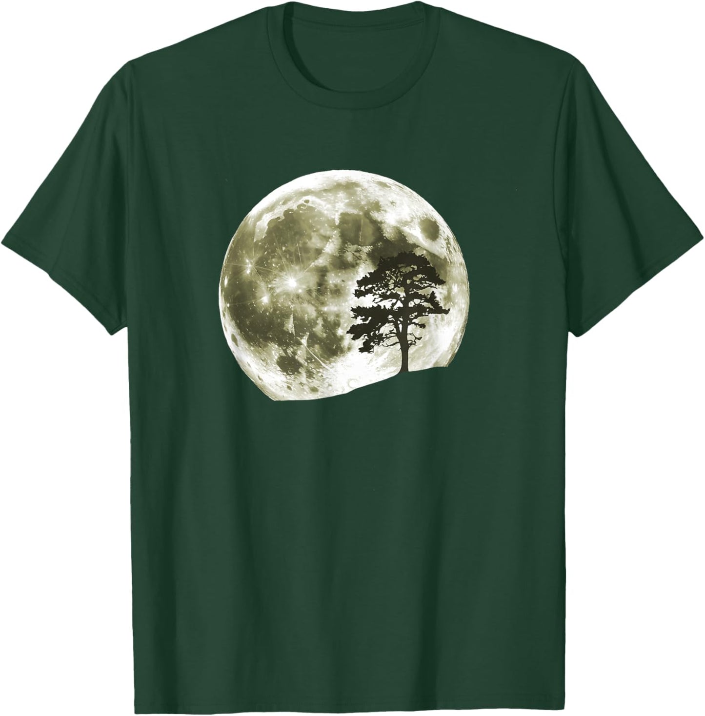 Trees Nature Mountains Full Moon Adventure Outdoor Wildlife T-Shirt - T-Shirt | Forest