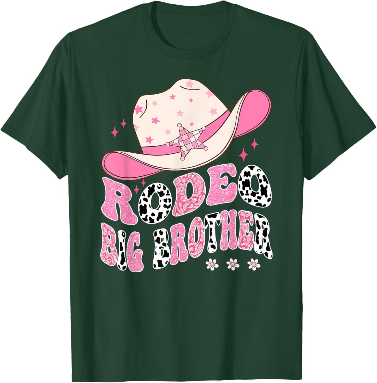 Rodeo Big Brother Pink CowGirl 1St Birthday Family Matching T-Shirt - T-Shirt | Forest