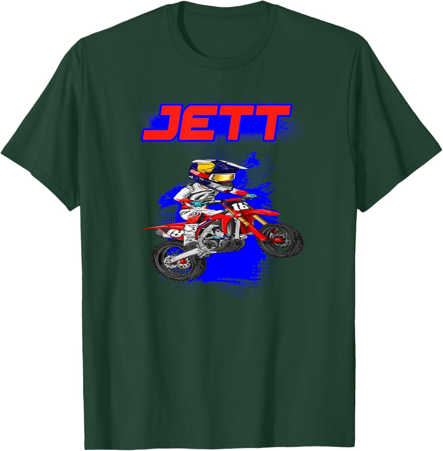JL18-Official -Youth Black Modern Motocross Graphic T-Shirt - T-Shirt | Forest