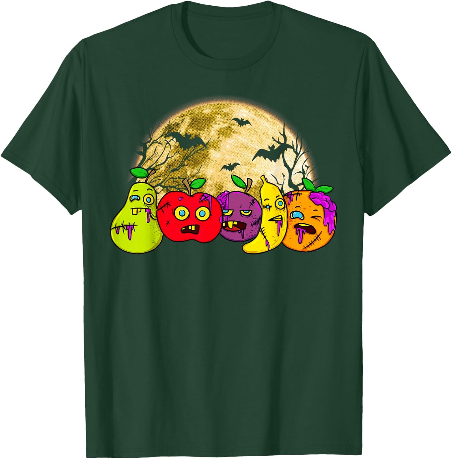 Halloween Scary Vegan Vegetarian Zombie Fruits Vegetable T-Shirt - T-Shirt | Forest
