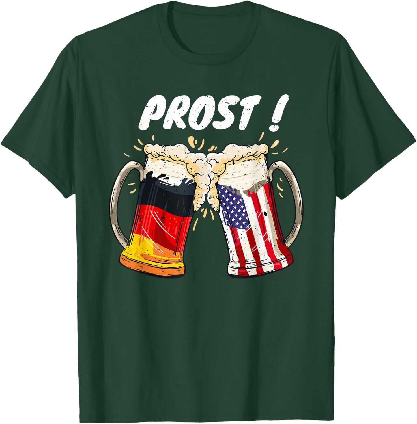 Prost Beer German American Flag Oktoberfest Mug T-Shirt - T-Shirt | Forest