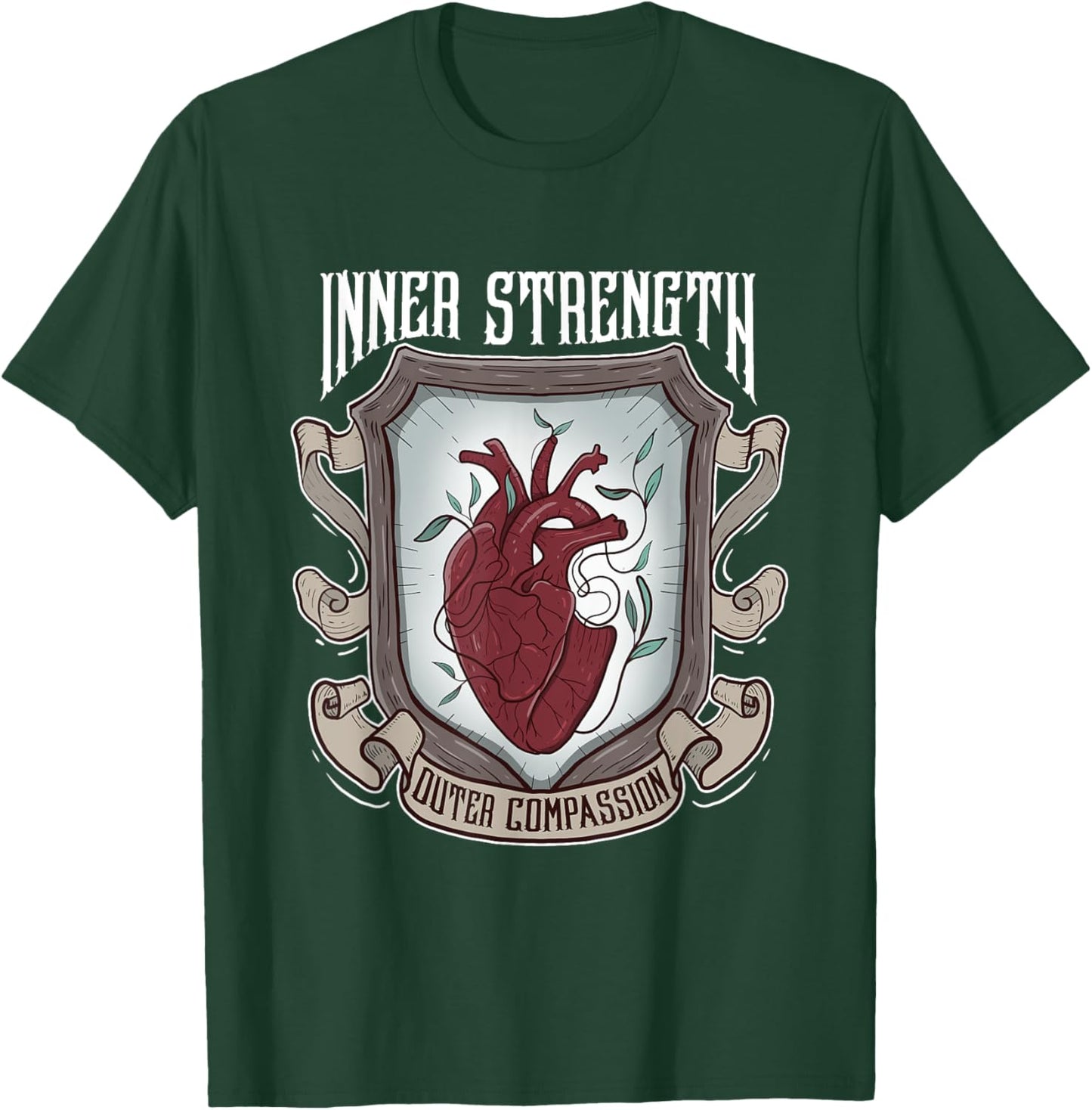 Inner Strength Outer Compassion Social Phobia Anxiety T-Shirt - T-Shirt | Forest