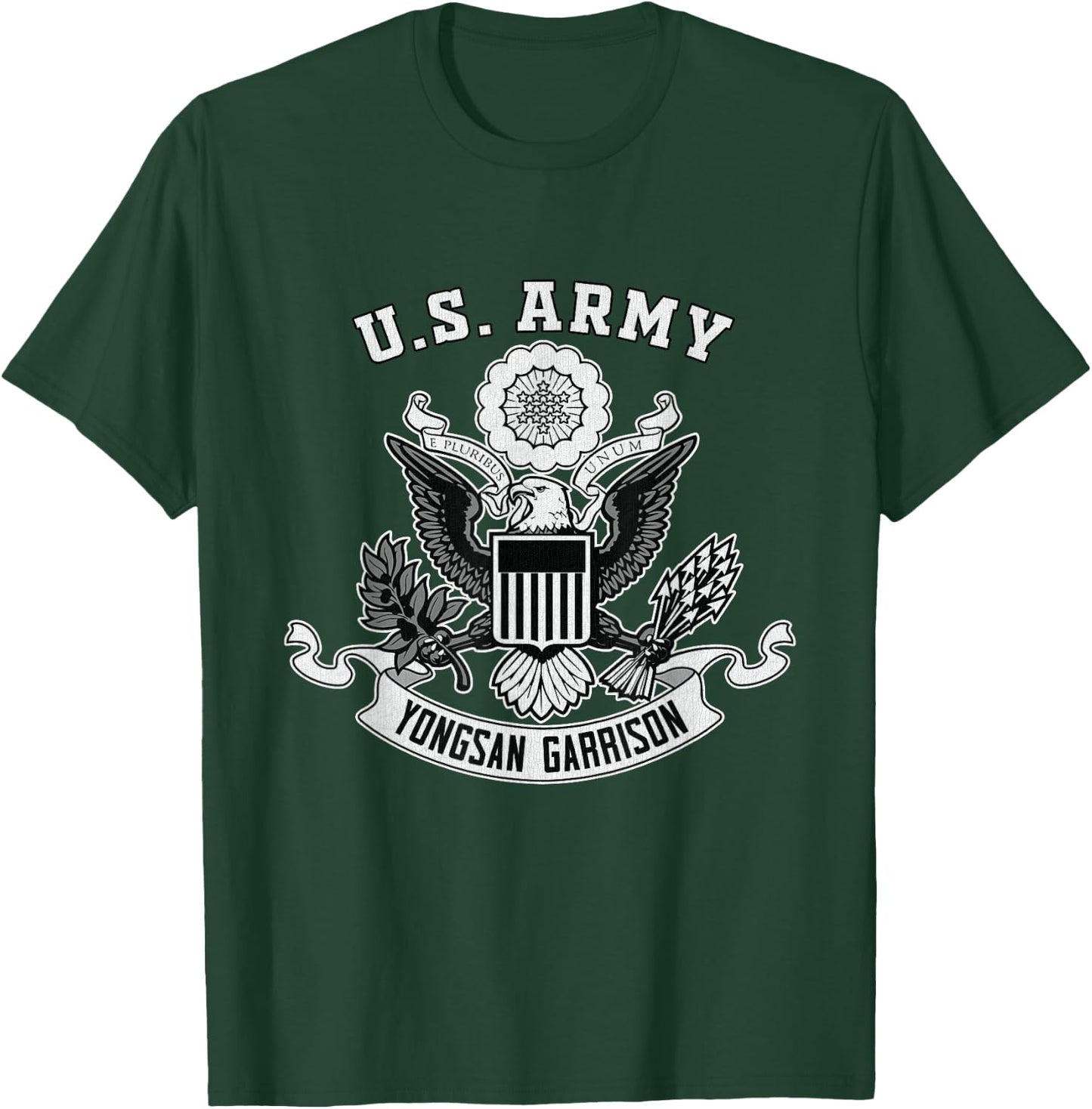 Yongsan Garrison South Korea Military Base Eagle Emblem T-Shirt - T-Shirt | Forest