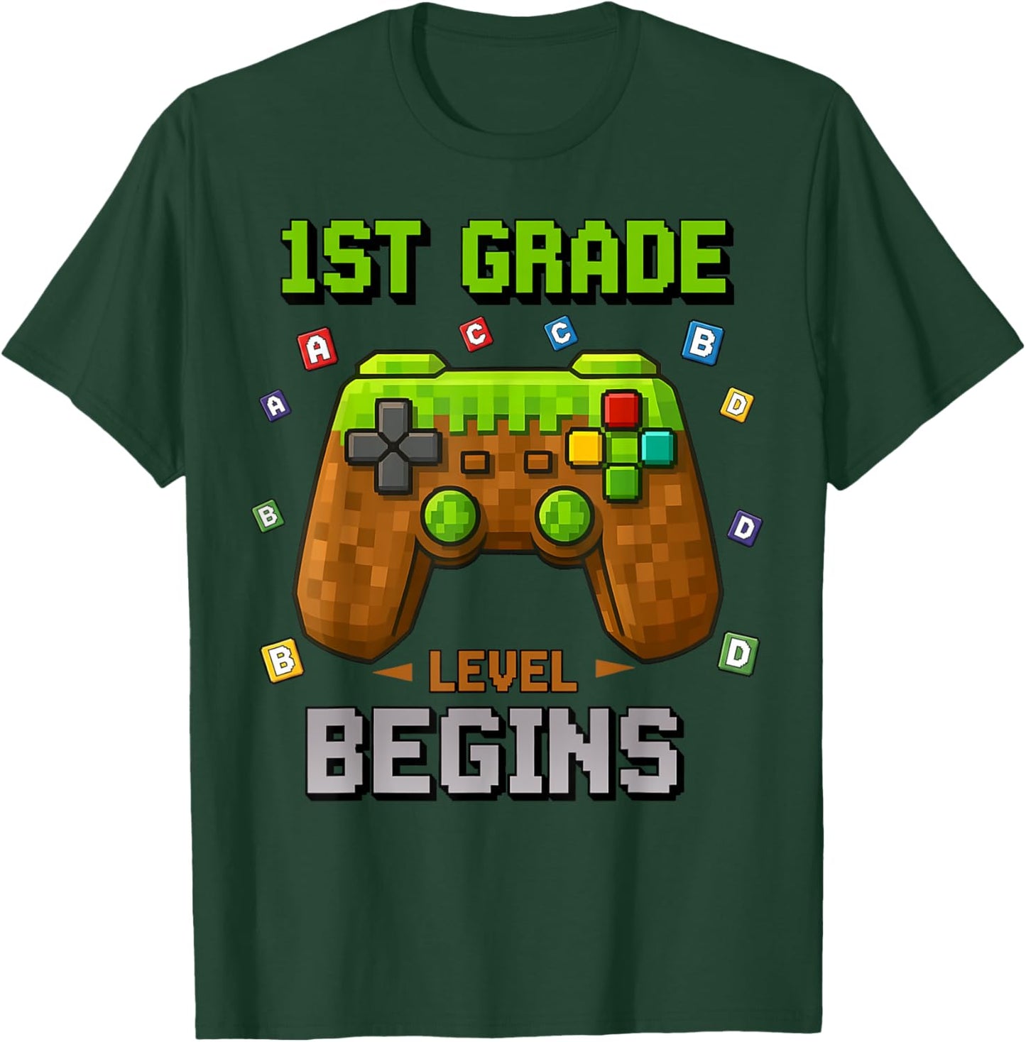 First Day of 1st Grade Level Begins Back to School Funny Boy T-Shirt - T-Shirt | Forest