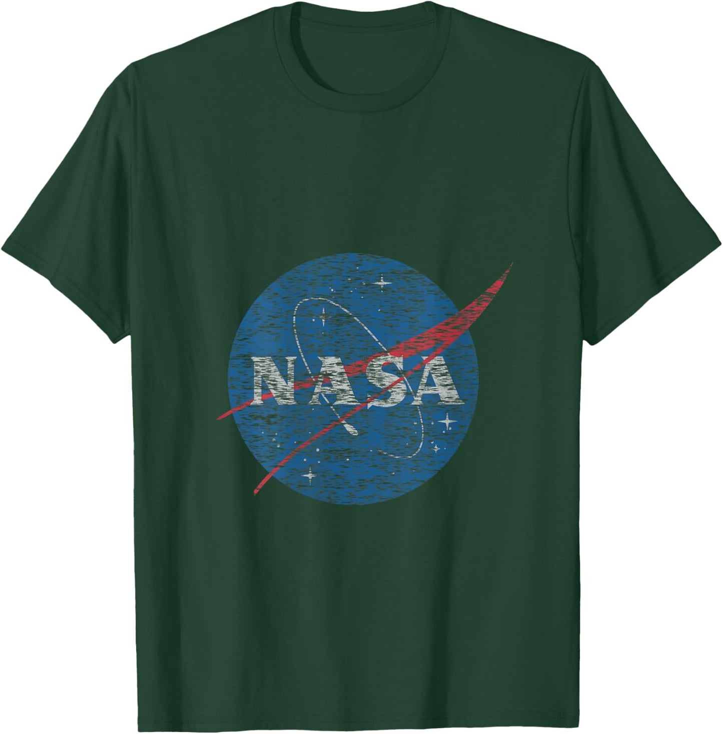 NASA Distressed Vintage Classic Logo V-Neck T-Shirt - T-Shirt | Forest