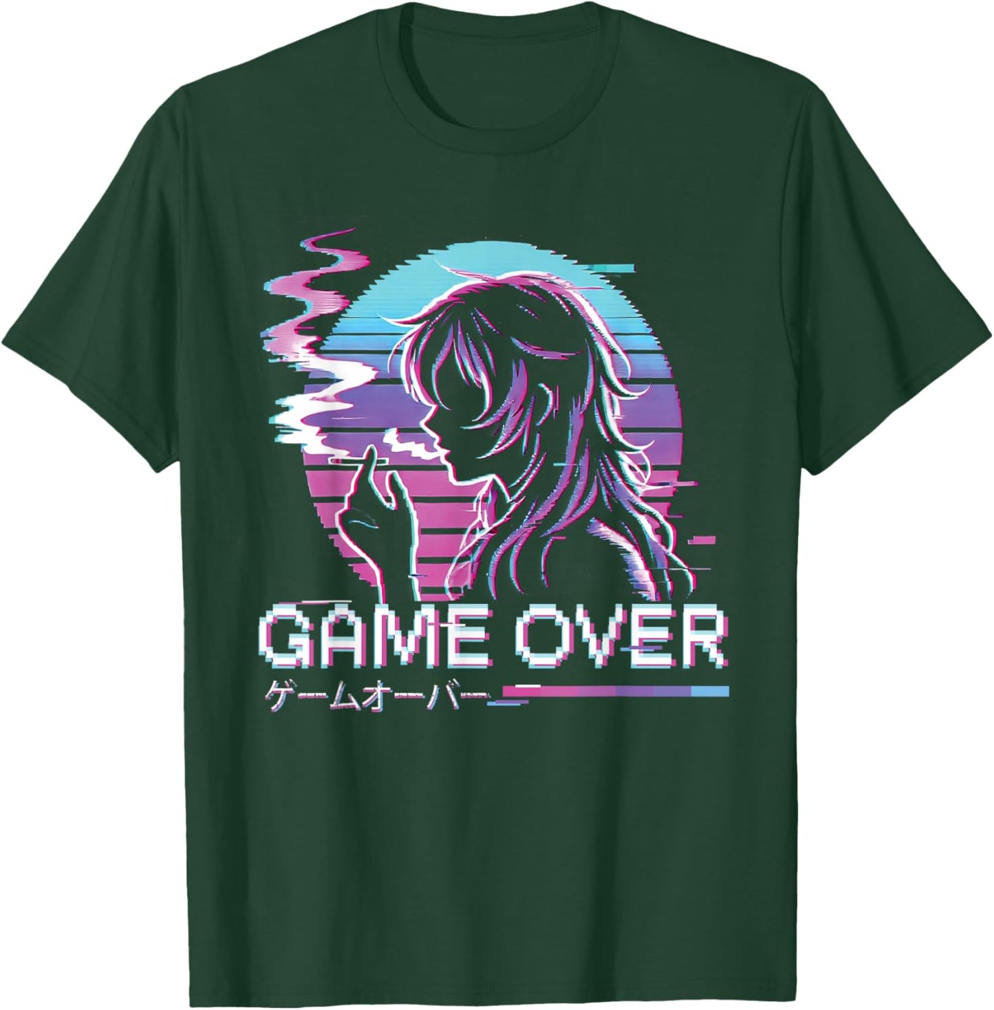 Japanese Vaporwave Aesthetic Sad Anime Girl Waifu Indie T-Shirt - T-Shirt | Forest