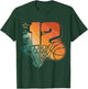 12th Birthday Boy Basketball Player Basketball 12 Years Old T-Shirt - T-Shirt | Forest