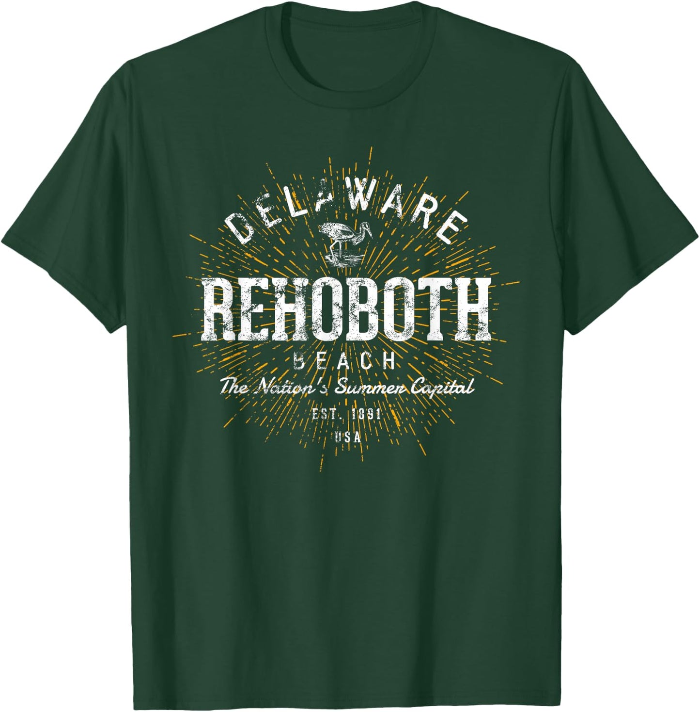 Retro Vintage Rehoboth Beach T-Shirt - T-Shirt | Forest